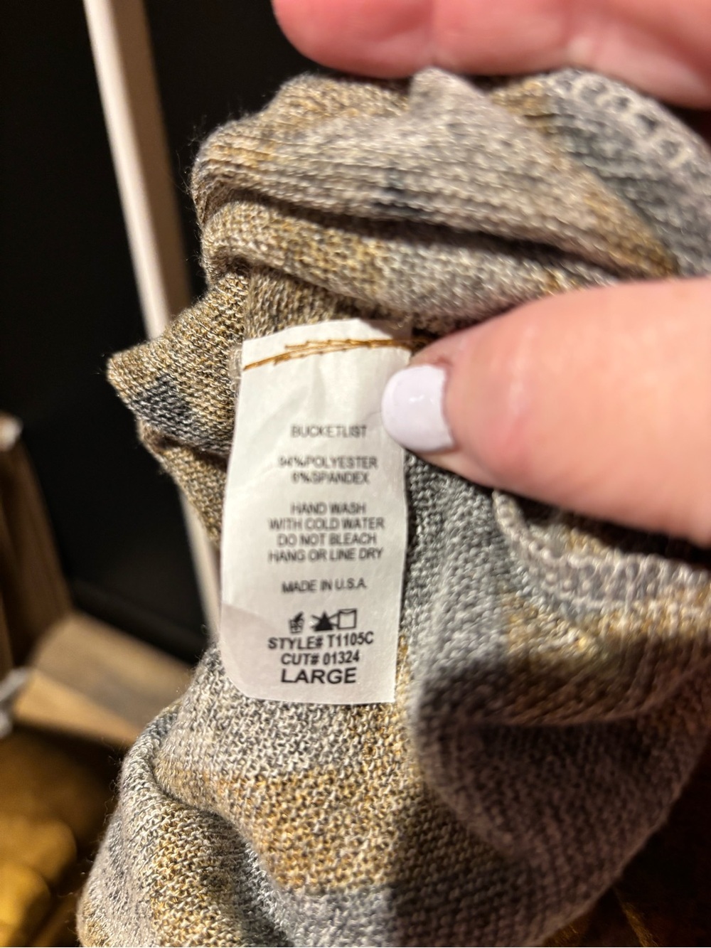 BUCKETLIST Mustard, Gray & Cream Chevron Boatneck Sweater - Picture 3 of 3
